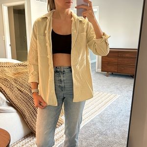 Oversized cream corduroy Shacket